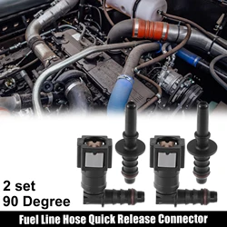X Autohaux 2 Set 4Pcs 6.3mm 7.89mm 8mm 90 Degree Bend Fuel Line Hose Quick Release Connector Disconnect Hose Fuel Line Coupler