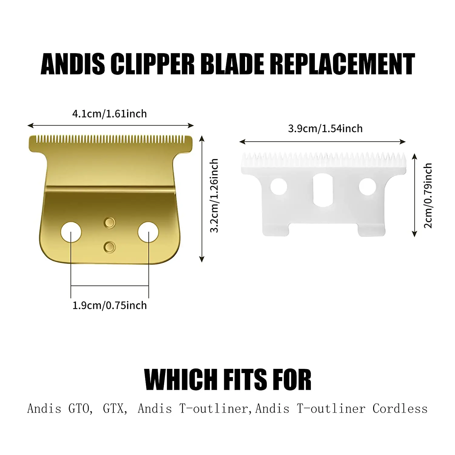 T Outliners Blades Compatible with Andis T Outliner & GTX Trimmer, Fit For Andis #04710 and #04521