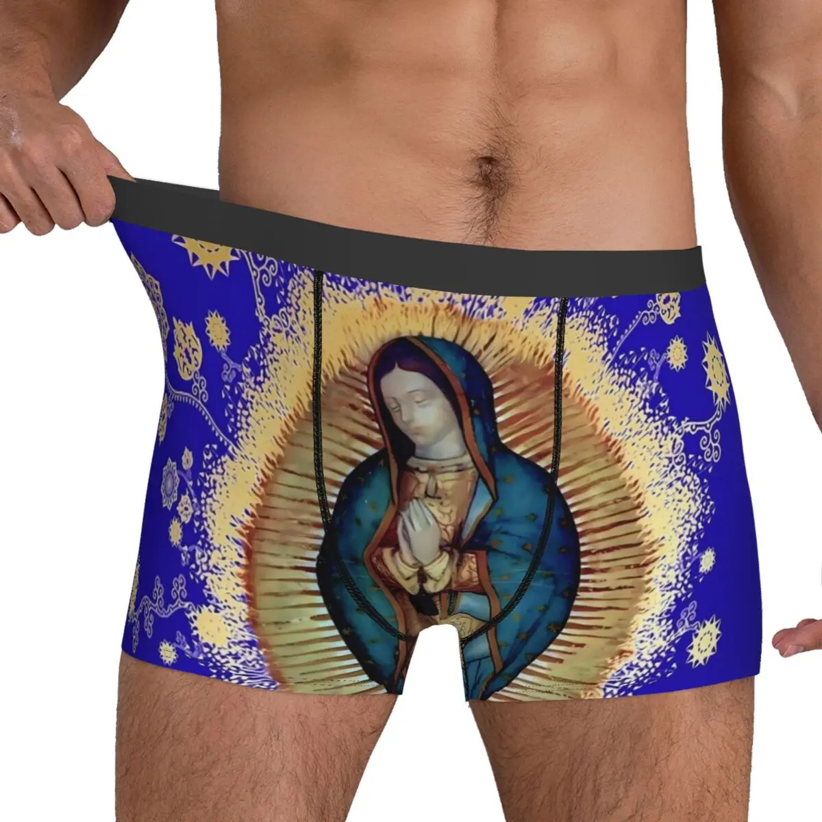 

Нижнее белье Девы Марии Мексики, мужские трусы-боксеры Богоматери Гваделупской, сексуальные трусы-боксеры, горячие сублимационные трусы больших размеров