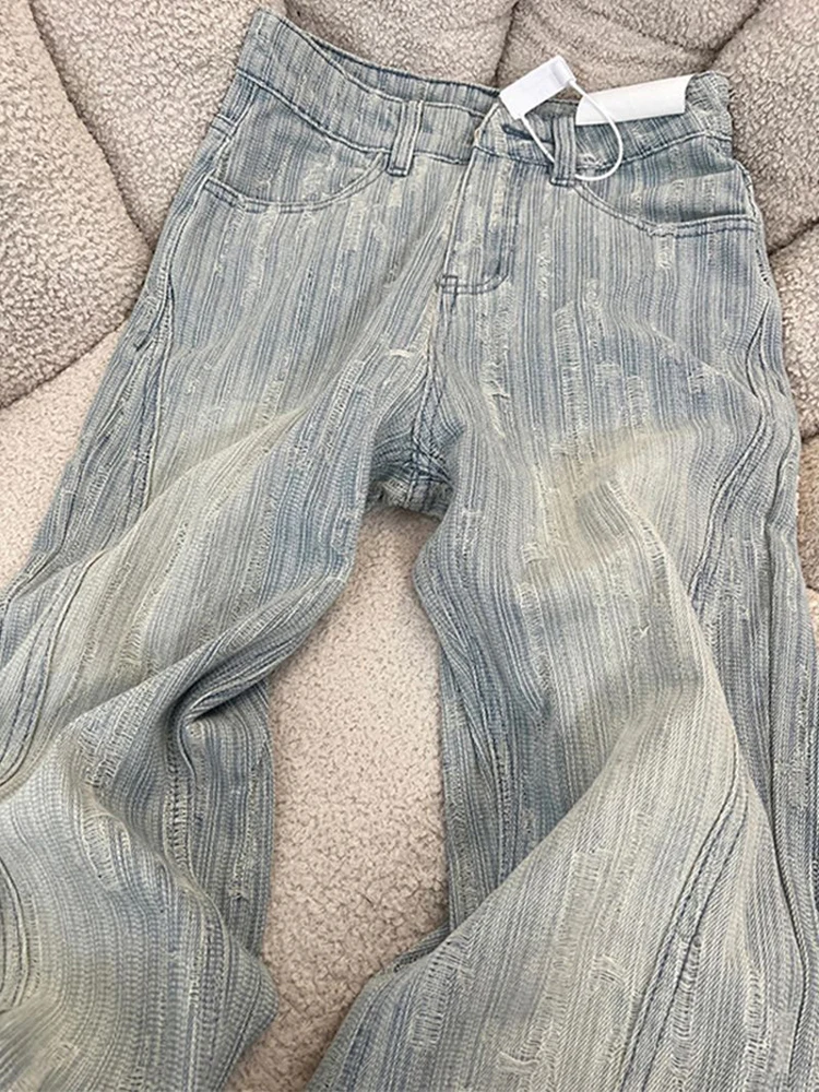 الجاكار فضفاض النساء الجينز المعتاد الخريف عالية الخصر موضة مضيئة الدينيم السراويل عادية بسيطة أنيقة مطوي ضوء اللون بنطلون