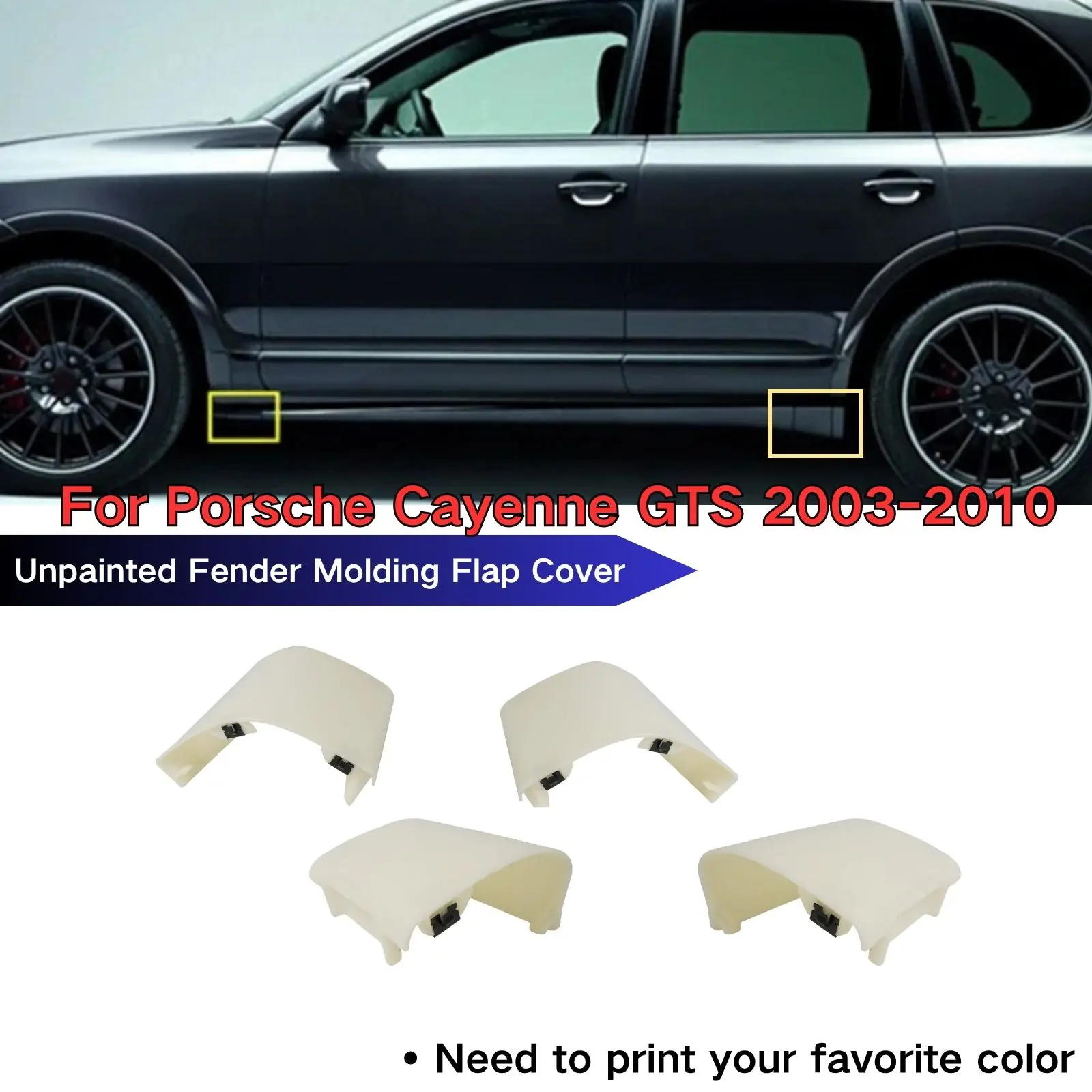

Для Porsche Cayenne GTS 03-2010 гг., неокрашенная накладка на крыло, комплект кузова, автомобильные аксессуары 95555983700 95555983801 95555982700