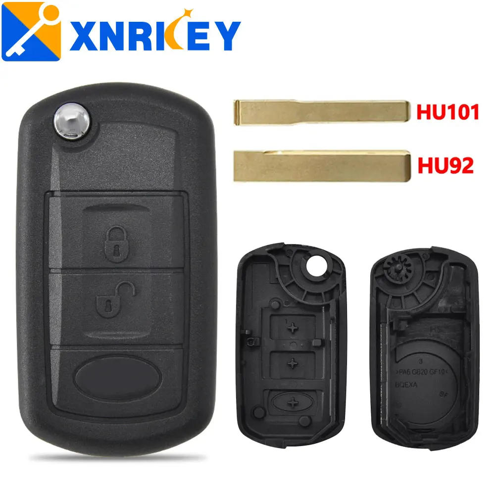 XNRKEY 3 Buttons Folding Flip Remote Key Case Fob 3 Button Fob For LAND ROVER Range Rover Sport LR3 Discovery