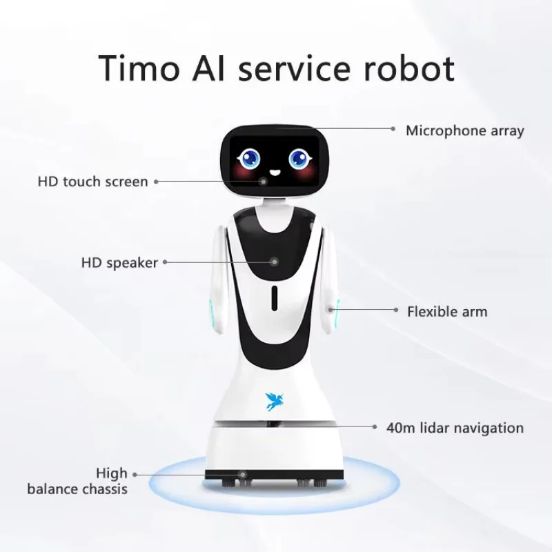 Customized Commercial Service Reception Robot 10h Runtime Auto Navigation Auto Recharge for Office Lobby