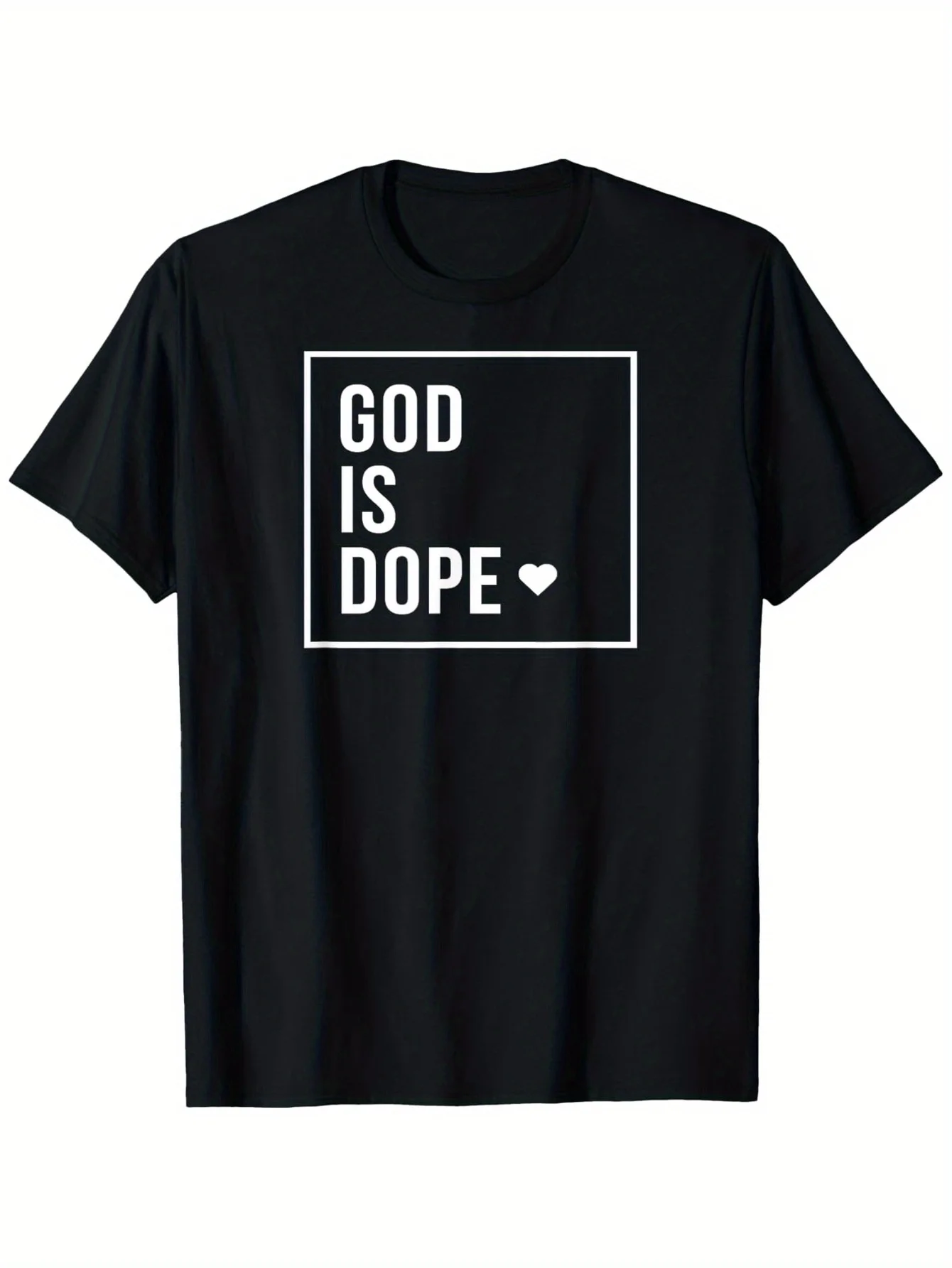 

God is Dope Graphic T-Shirt Casual Short Sleeve Tee with Bold Print 100% Cotton Comfortable Clothing