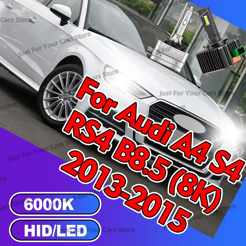 

2x Auto Headlight Bulbs D3S Xenon HID/LED 6000K White 12V For Audi A4 S4 RS4 B8.5 (8K) 2013-2015 A4 8K2 8K5 8KH B8 2007-2022