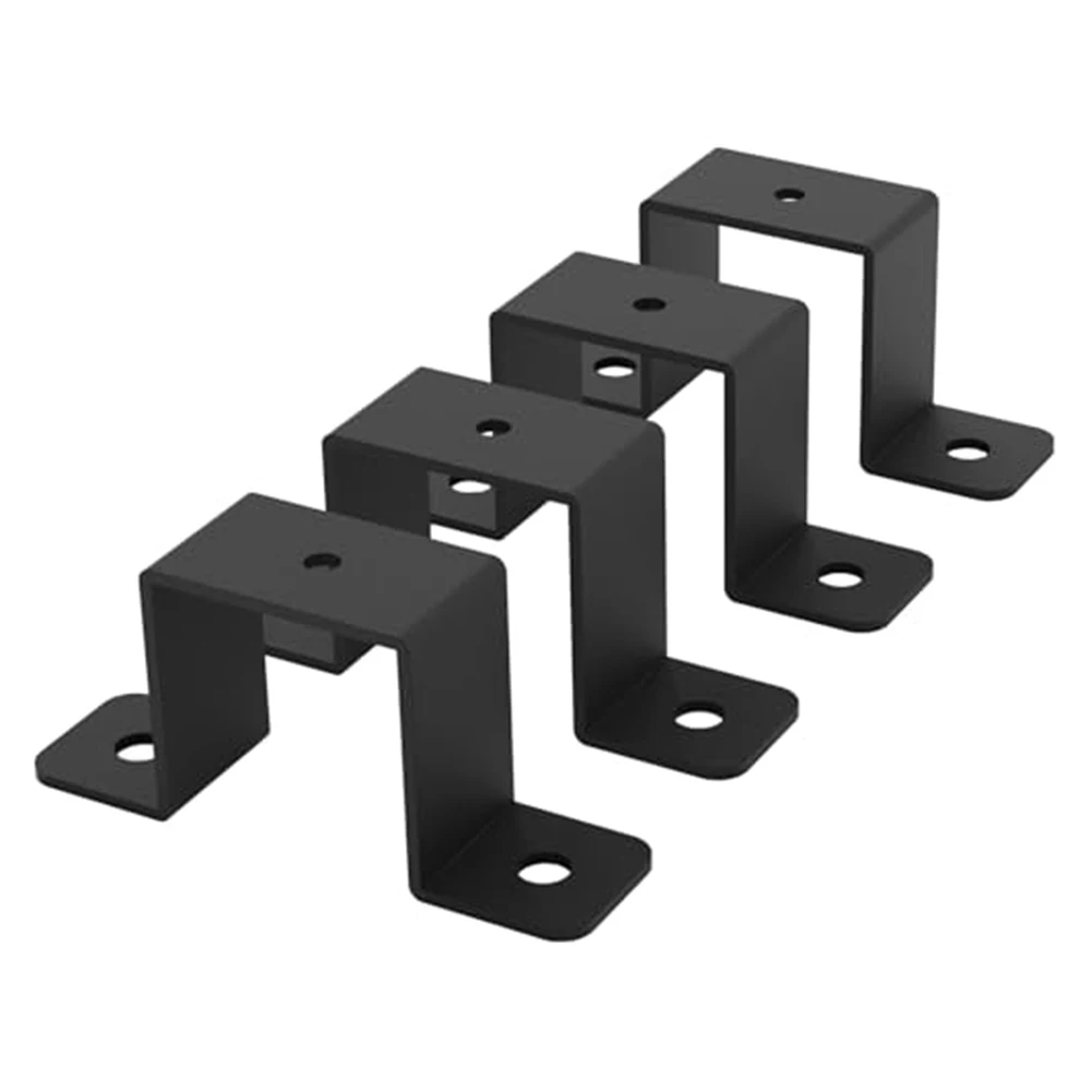 U Shaped Bracket Fence Post Bracket 2/4PCS Pipes Railings Fixing Clamp Hardware Garden Fence Connector Square Pipe Clamp