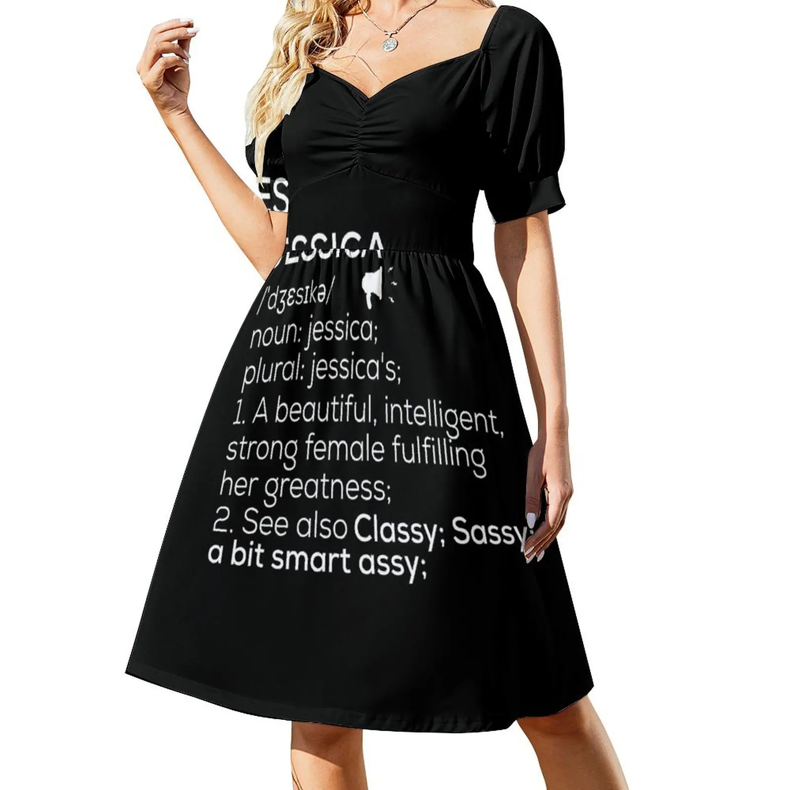 

Jessica Name Definition Short-Sleeved Dress Women's clothing women evening dress clothes