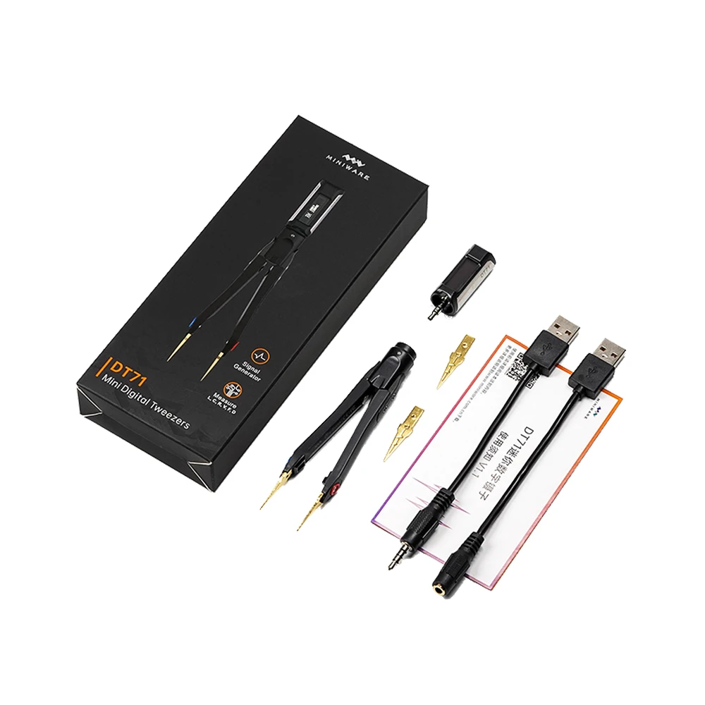 

DT71 Mini Digital Tweezers Smart SMD LCRDVF Tester Multimeter Signal Generator for Measuring Components