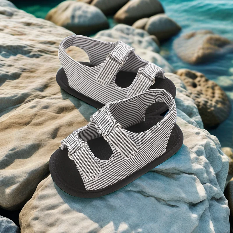 Summer Baby Shoes Canvas Soft Soled Sandals Baby's First Step Of Learning To Walk 0-18M Children's Leisure Boys' Beach Sanda