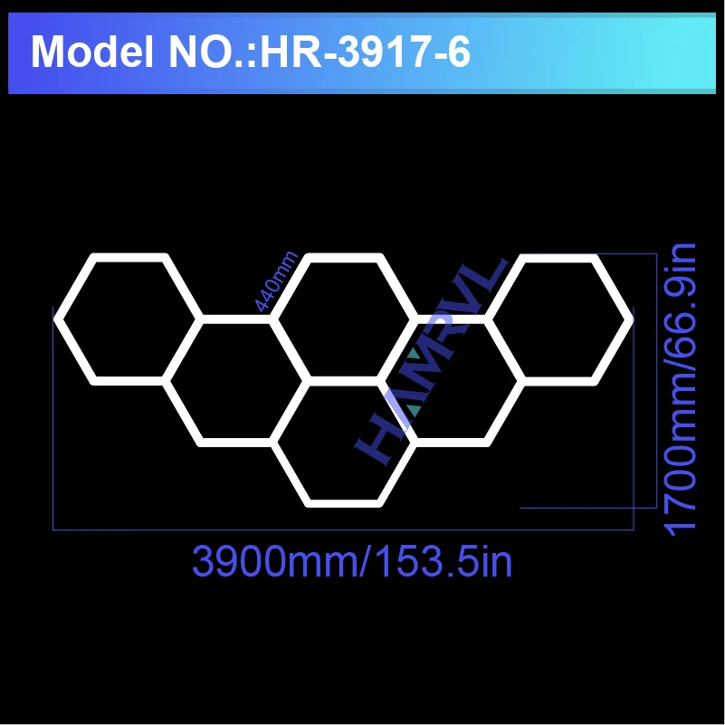 Hexagon LED-verlichting voor Garage Barbecue Winkel Kapperszaak Gym Bar Auto Detaillering Showroom 4S Workshop Plafondlamp Honingraat Buis