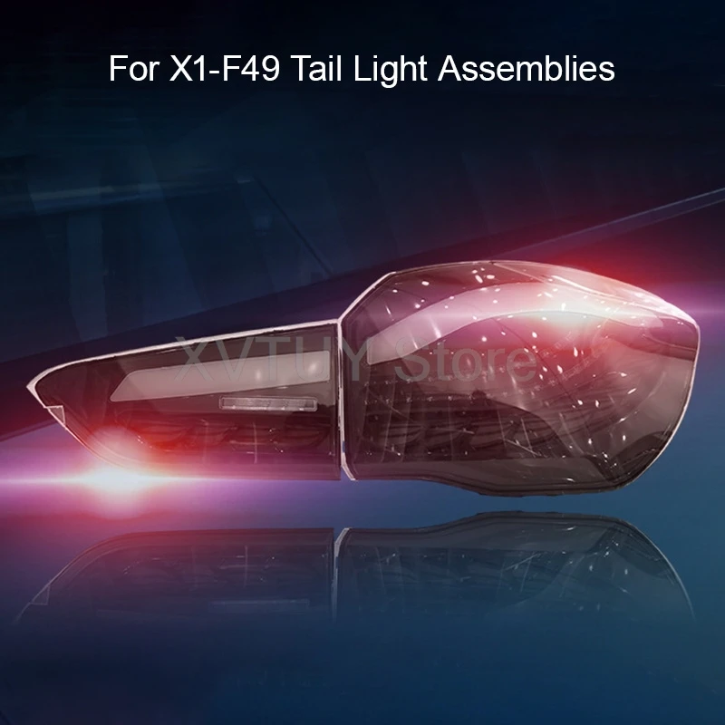 BMW X1 F48 F49 2016-2021 용 테일 라이트 자동차 LED 방향 지시등 정지 브레이크 주차 램프 드래곤 스타일 어셈블리 블랙 후면 조명