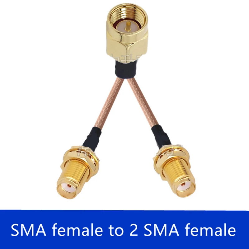 50cm 1 x sma macho para 2 x sma/n/bnc/tnc/uhf/tv/rca 1 a 2 cabo adaptador divisor tipo y rg316 cabo de extensão coaxial rabo de porco