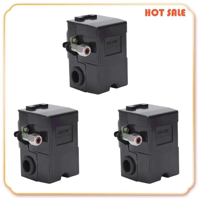 

ABFA 3Pcs Air Compressor Switch Universal Pressure Switch 95-125 Psi For Air Compressor Pump Control Valve