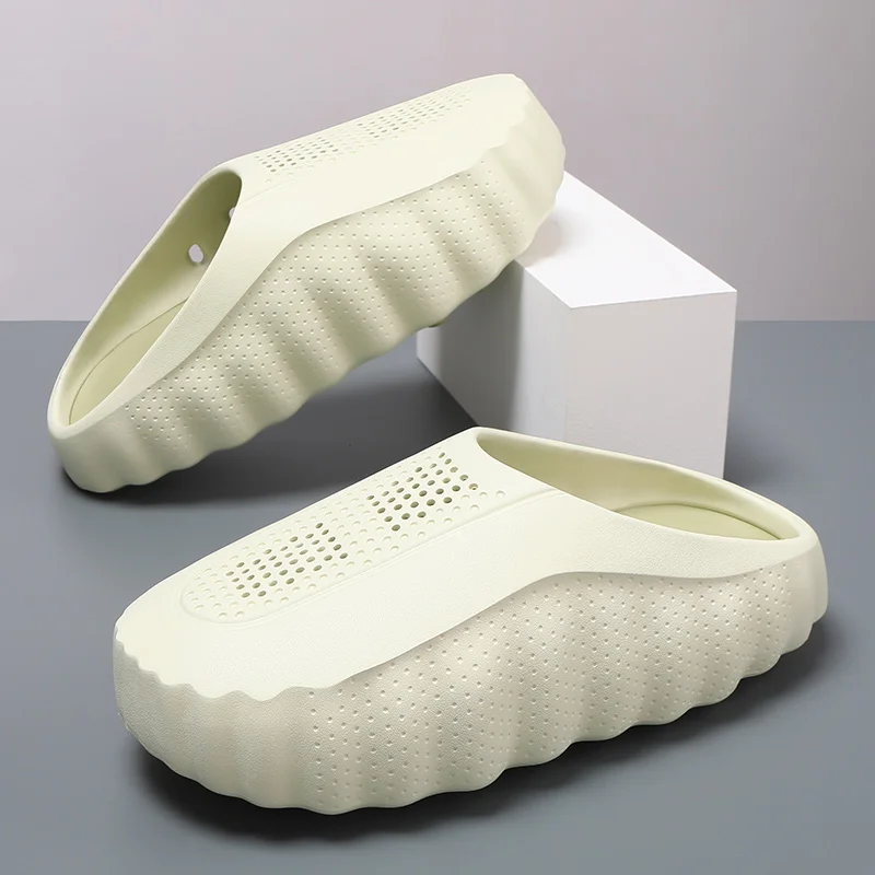 

Fashion Summer Couple Style Closed Toe Sandals Slippers Large Size Thick Soft Bottom Anti-Slip Outdoor Beach Clogs