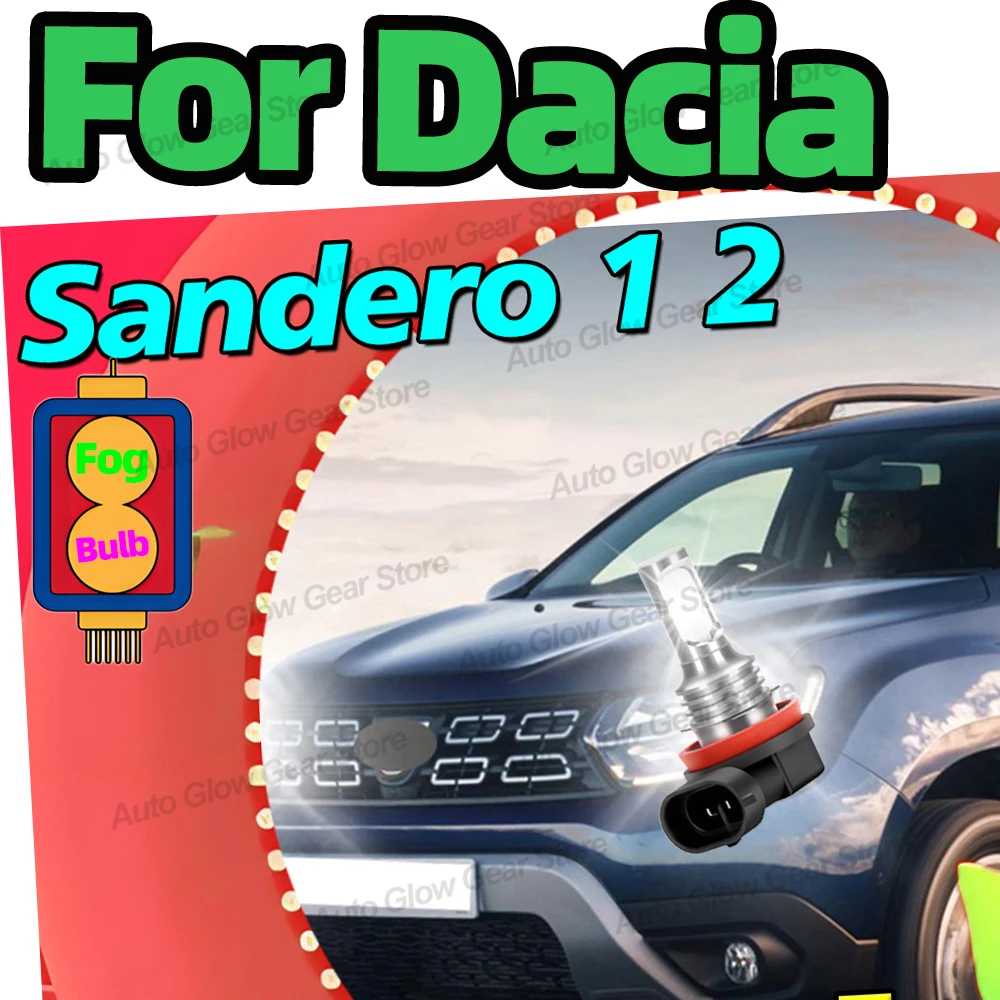 

2x LED Fog Lights 60000K Fog Lamp Bulbs For Dacia Sandero 1 2 2008-2017 2009 2010 2011 2012 2013 2014 2015 2016 Auto Accessories