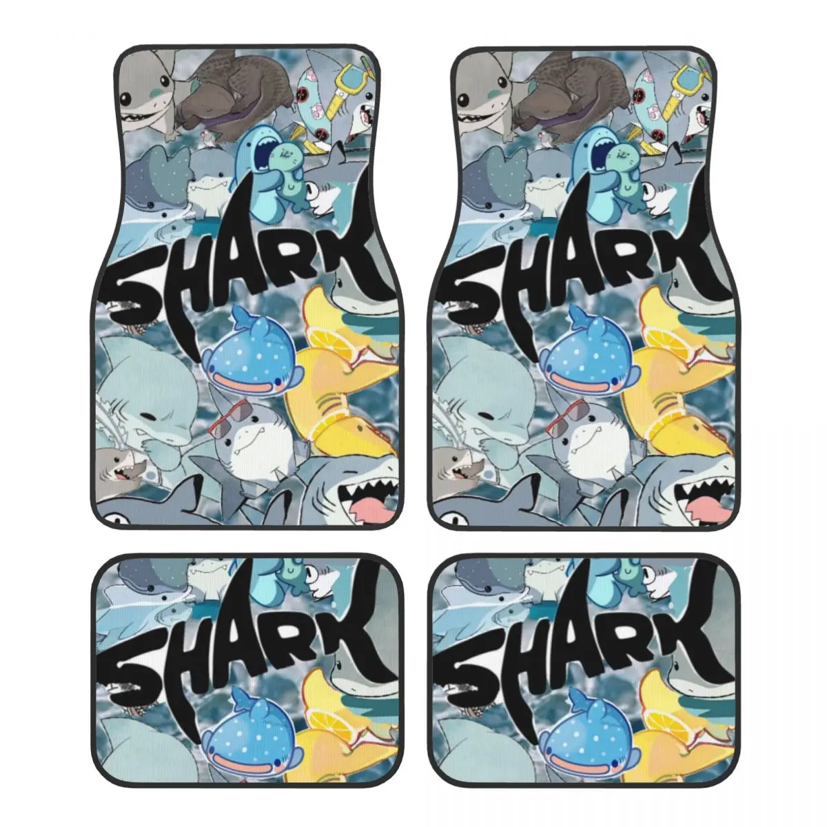 

Jeff The Land Shark Universal Fit Car Floor Mats Cute Car Carpet Mat Set of 4pcs with Anti-Slip Backing Fit for Sedans Trucks
