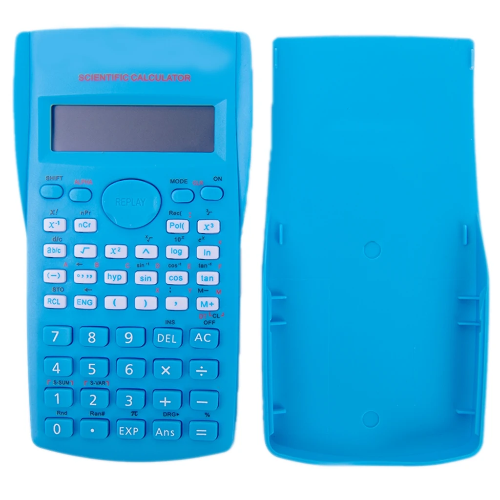 12 Digits 2 Lines 240 Functions Portable Scientific Calculator With Office School Engineering Multifunction Protective Cover