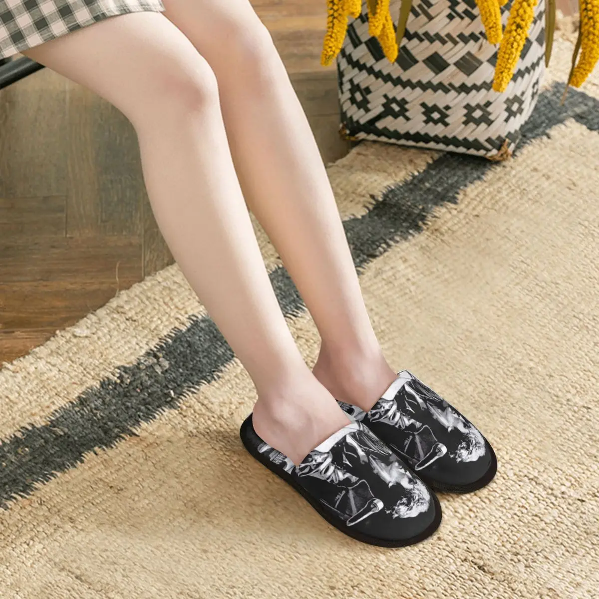 Viktor Tsoi Guitar House Slippers Cozy Warm Rusian Rock Kino Memory Foam Fluffy Slipper Custom Print Women Indoor Outdoor Shoes image 5