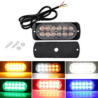 12 LED Strobe Lights Emergency Flashing Beacon Warning Light 12V 24V Stroboscopes For Auto DRL Car Truck Police Amber Red Blue