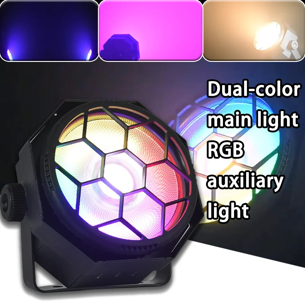 

120W Single-Color Star Flash Dual-Color Effect Light RGB COB Stage Light DMX512 Sound Active Master-Slave Control DJ Disco