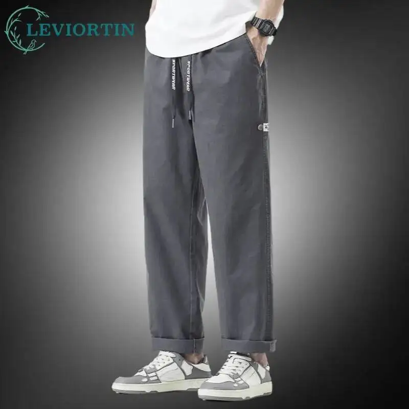 

2025 Four Seasons, мужские молодежные модные универсальные прямые брюки, мужские универсальные свободные повседневные брюки с несколькими карманами и широкими штанинами