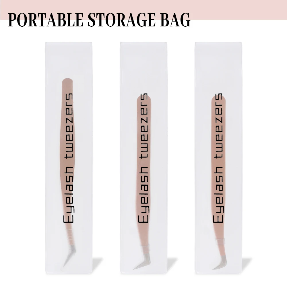 1 Pc Tweezers Eyelash Extensions Pink Stainless Steel Superhard Tweezer Anti-Static Make Up Tools Lashes Tweezers Professional