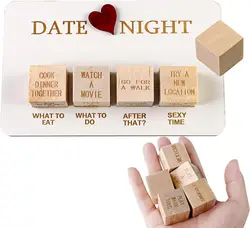 Date Night Dice After Dark Edition Date Night Gioco di dadi in legno per coppie Dadi di data di anniversario di coppia riutilizzabili in legno