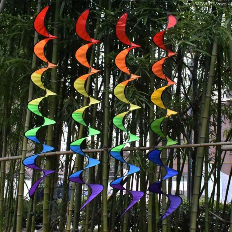 Decorative Home Figurine Garden Yard Decoration Windsock Rainbow Windmill Special Birthday Gift Rainbow Rotating String F0T6