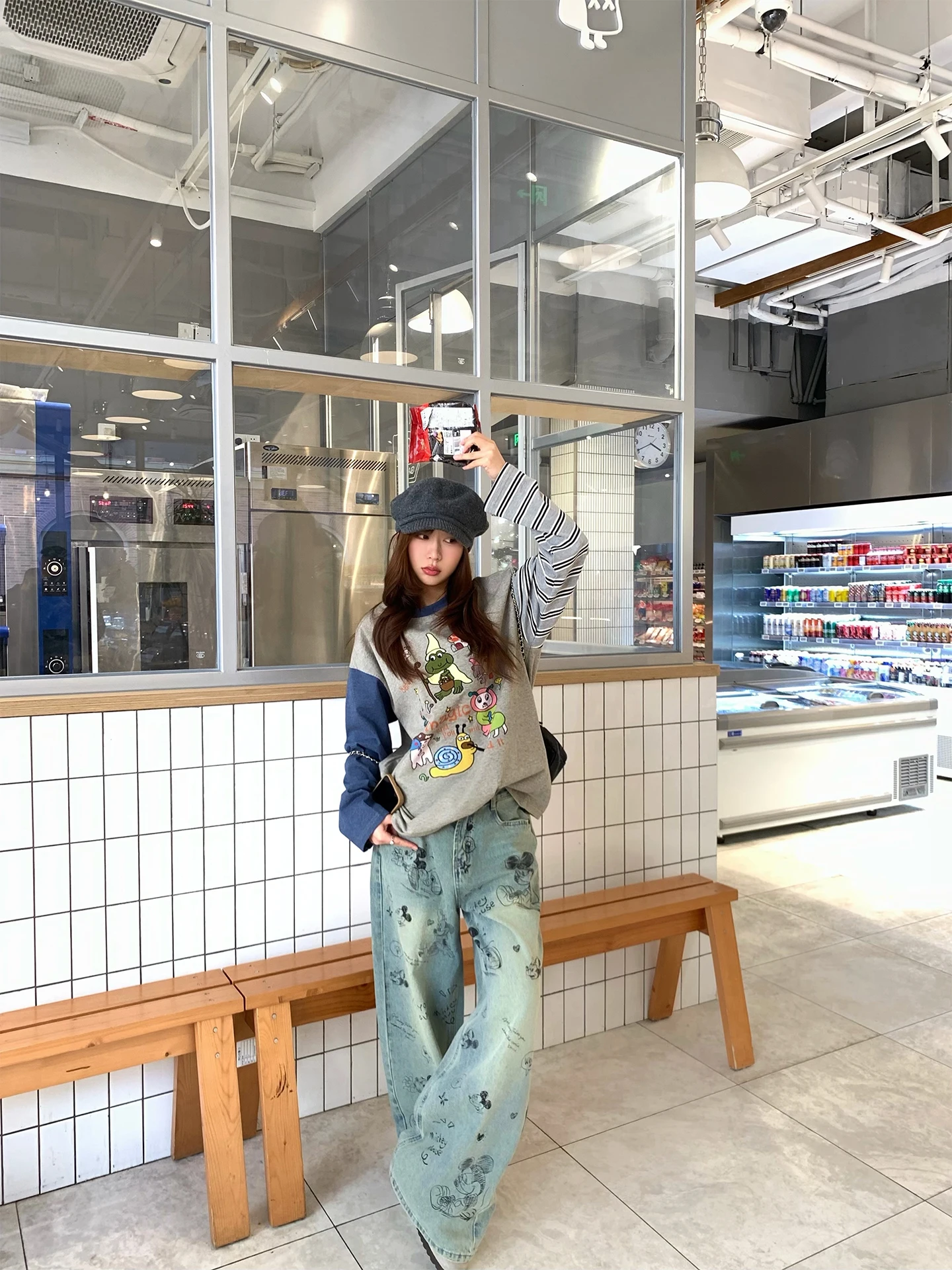 Calça Jeans Feminina Street Style Solta e Versátil para Inverno - Moda Casual Fabricada na China