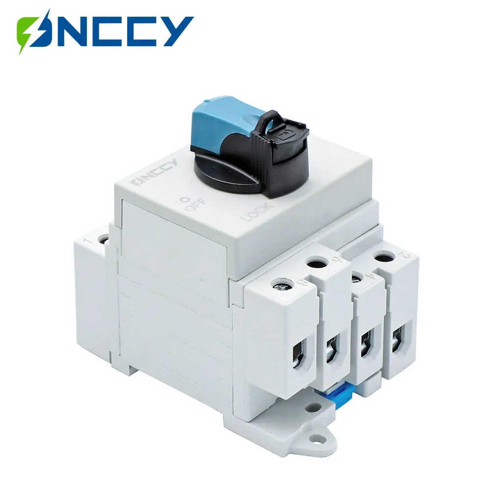 ONCCY DC Solar Isolator Switch, 1200V DC Switch for Solar, 4P PV Solar Switch, Din Rail Mounting DC Disconnect Switch 32A