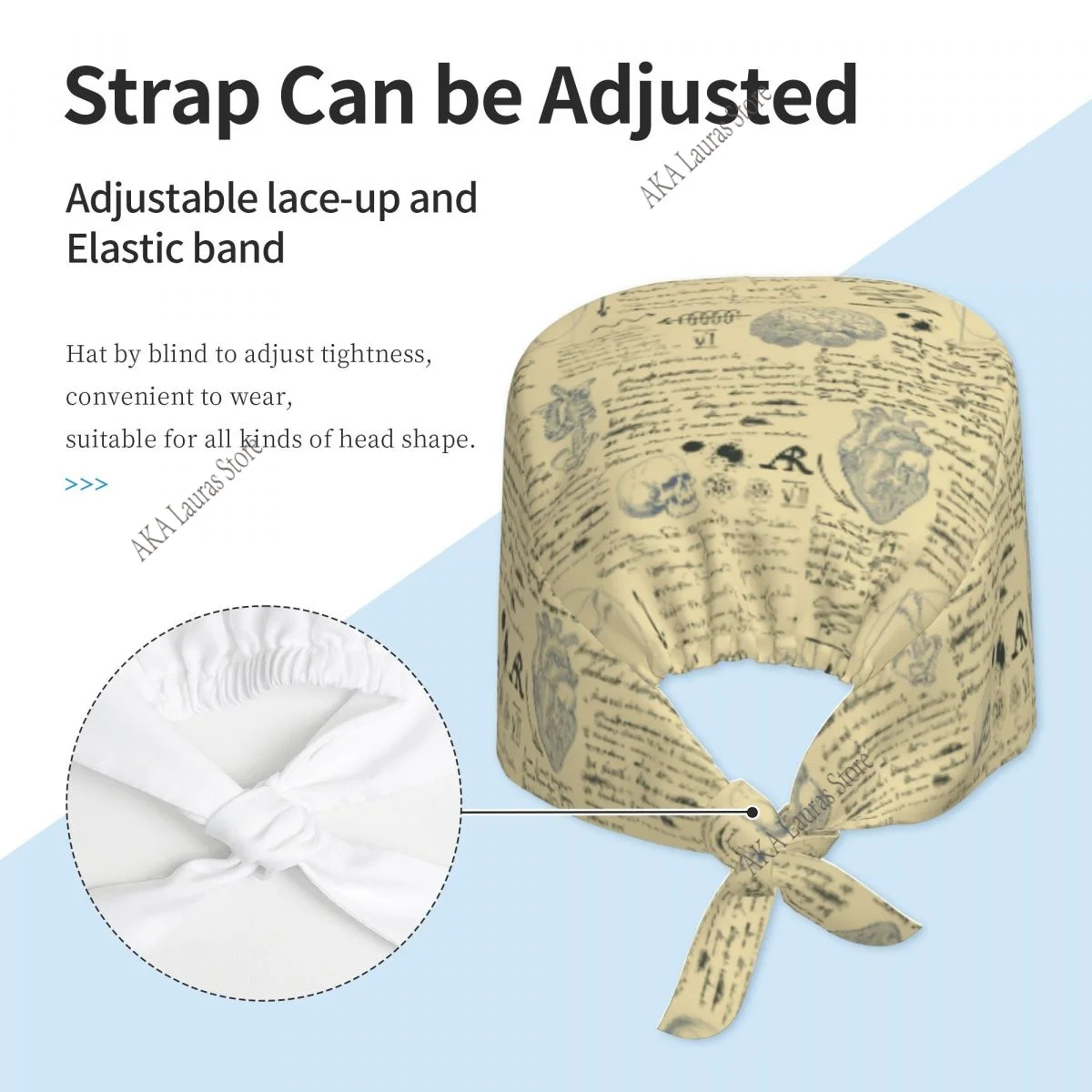 Skull Hats Scrub Hat Funny Salon Working Cap Laboratory Pet Shop Nursing Scrub Cap Anaesthesia Scrub Cap