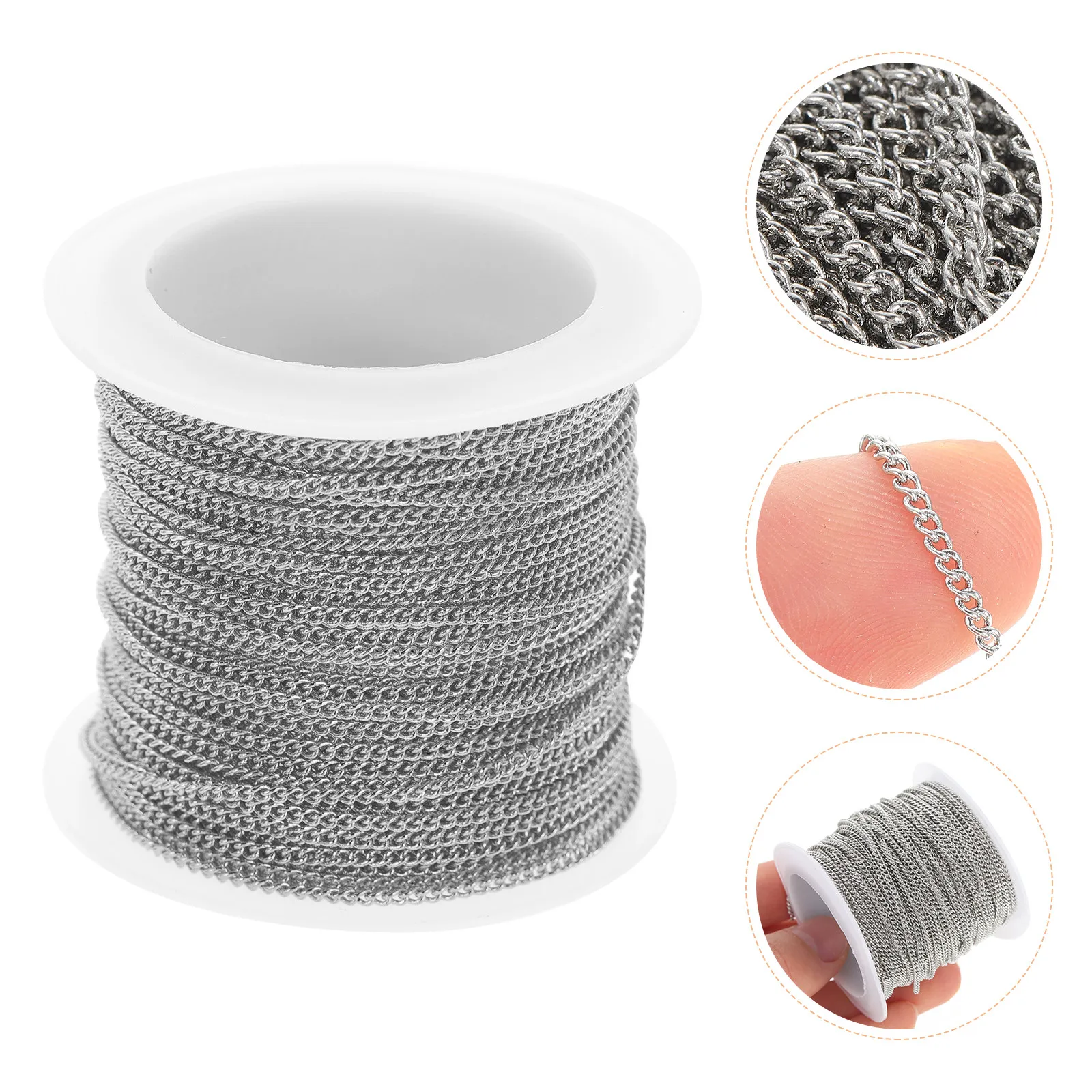 

1 рулон медной цепочки для изготовления ювелирных изделий, аксессуар для самостоятельного изготовления ожерелий и браслетов, материал для рукоделия, изящный дизайн цепочки, аксессуар для DIY