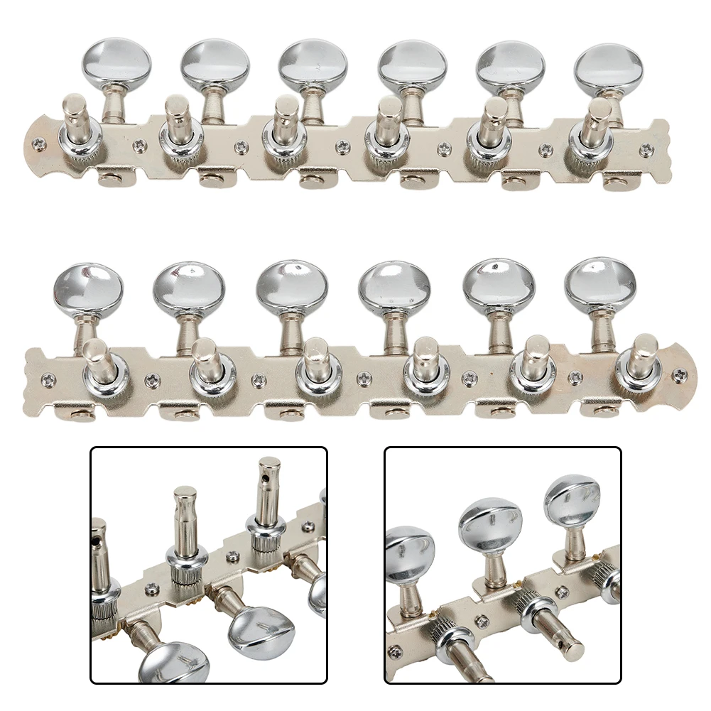 12-String Acoustic Guitar Tuning Pegs Tuners Key 6L 6R Round Machine Heads Parts Machine Heads Guitar Parts Accessories
