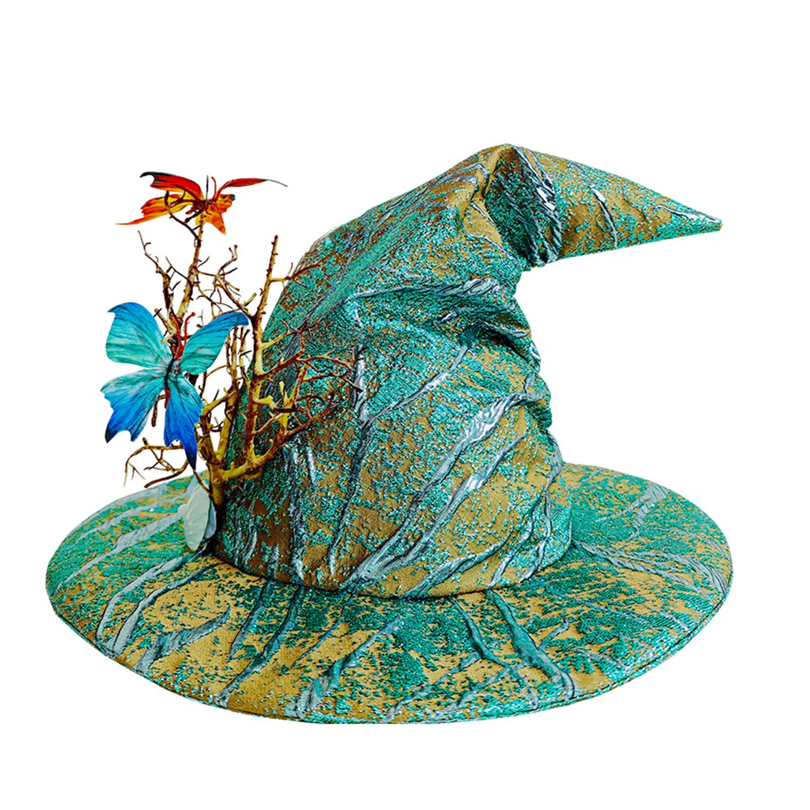Chapeau de sorcière d'halloween, chapeaux de sorcière, Design de zone de forêt ou de mer, chapeau de magicien pour mascarade, accessoires de Cosplay, Costume de Renaissance