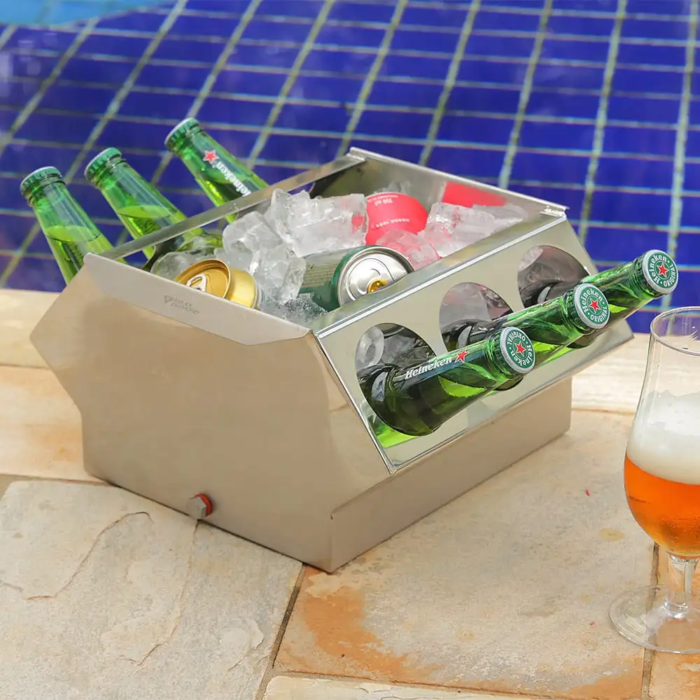 V6-Inox Engine Block-Cooler Ice Bucket