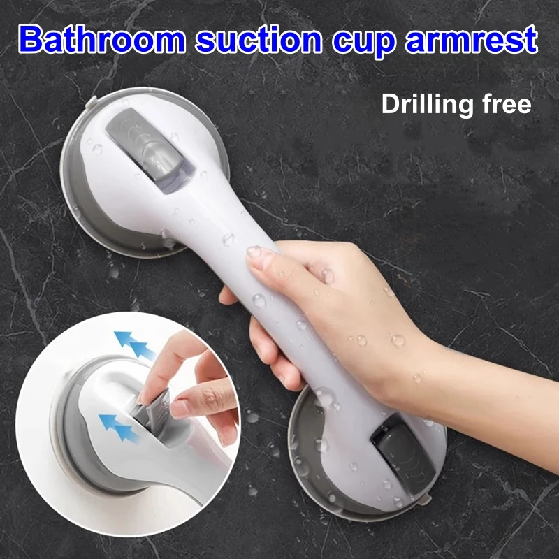 

Powerful Suction Cup Armrest Bathroom Bathtub Handles Drilling Free Vacuum Sucker Safety Helping Handle for Old and Pregnant
