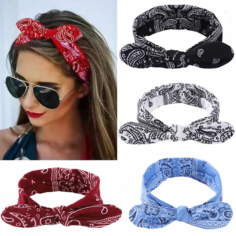 

Elastic Knot Paisley Rabbit Ears Steel Wire Fixed Cute Hairband Headband Hair Accessories