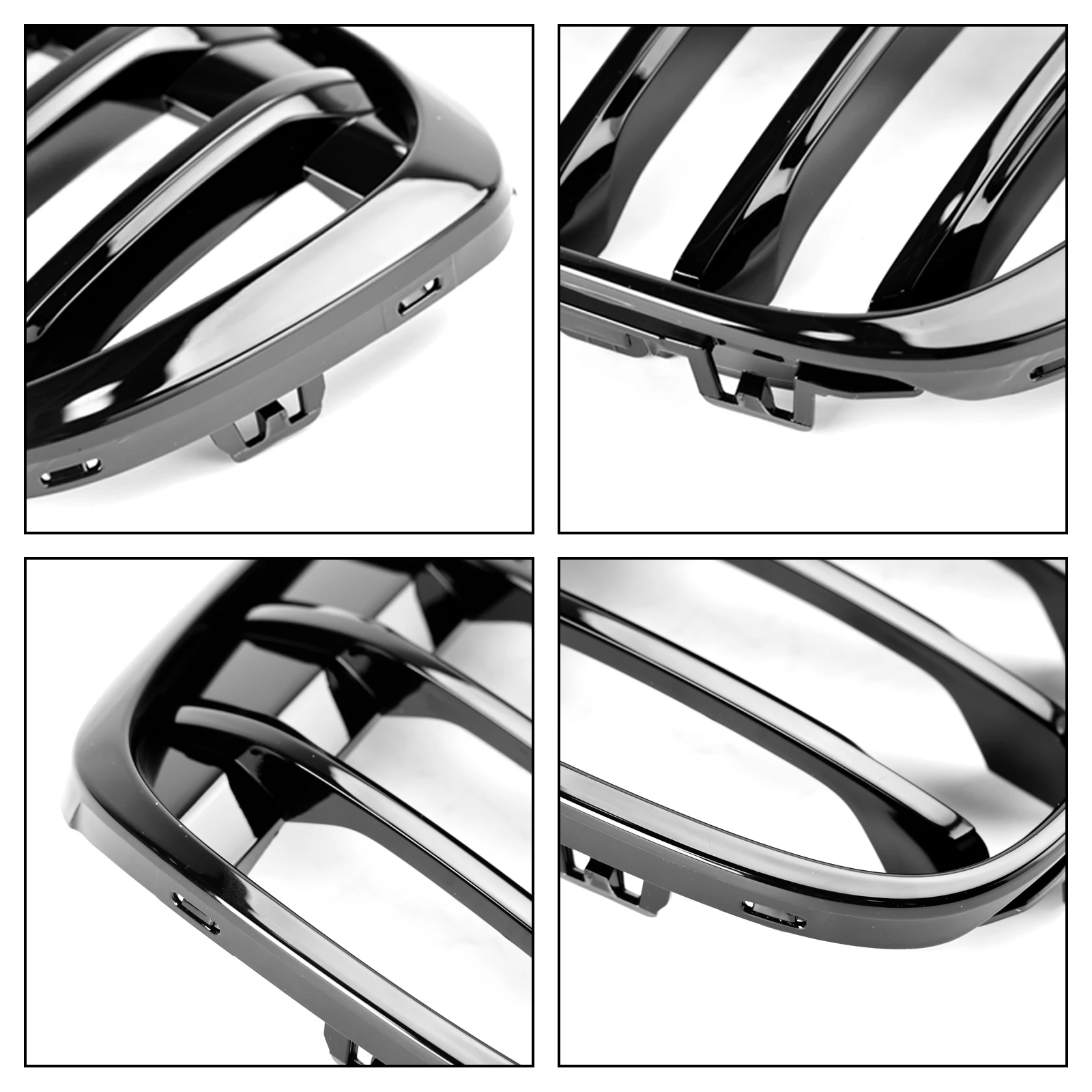 Artudatech 2 pezzi griglia per rene anteriore nera lucida adatta per BMW X1 F48 F49 2016-2018