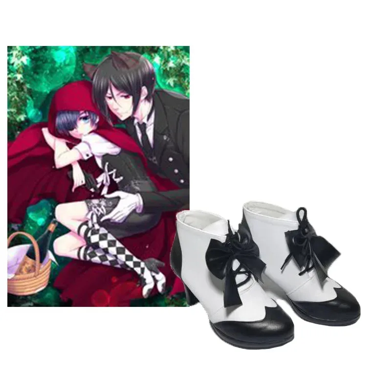 

Новые аниме Черный дворецкий Красная Шапочка Сиэль Фантомхайв Обувь для косплея на заказ20251;s'6,y;9'b,5;