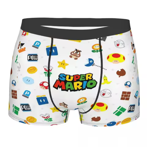 Funny Boxer Cartoon Marios Game Shorts Panties Men Underwear Soft Underpants for Homme