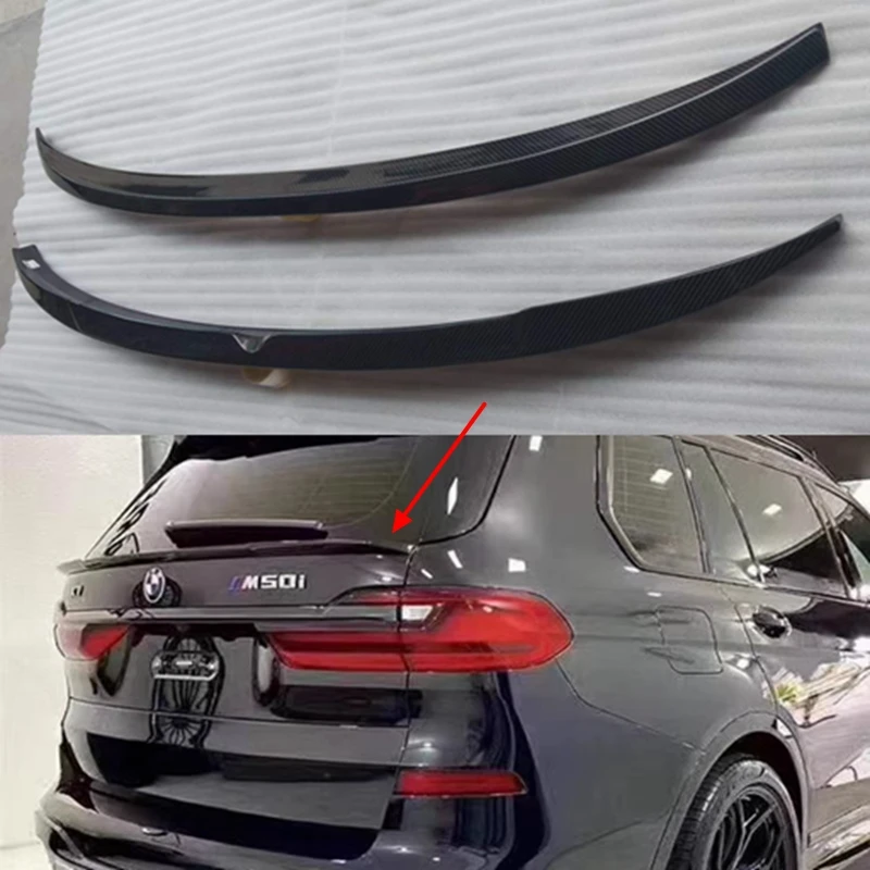 

For BMW X7 G07 2019-2023 Carbon Fiber Rear Spoiler Trunk Wing FRP Gloss Black Forged Carbon