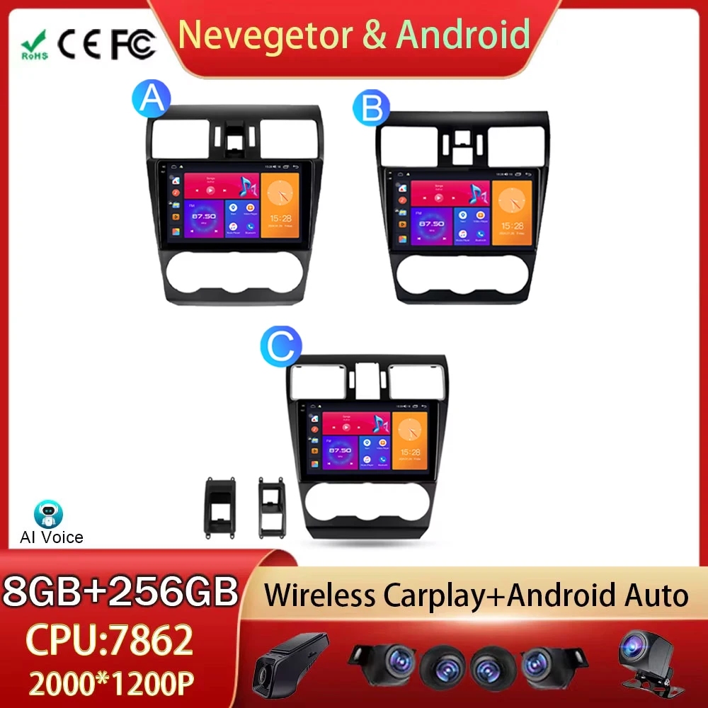 

4G For Subaru Forester XV WRX 2012- 2021 Android Auto Car Radio Head Unit Multimedia Video Player GPS Navigation DSP No 2din DVD