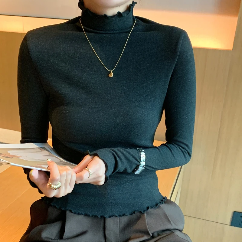 Suéteres jumpers pullovers feminino novo em malhas meia tartaruga em camadas ol sexy y2k senhora ol trabalho profissional reunião de negócios