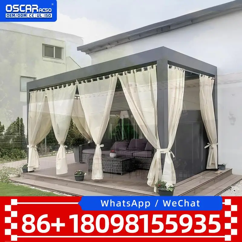 Modern Bioclimatic Aluminum Motorized Louvered Roof Pergola for Multiple Outdoor Scenarios Garden Patio Backyard Solution pergol