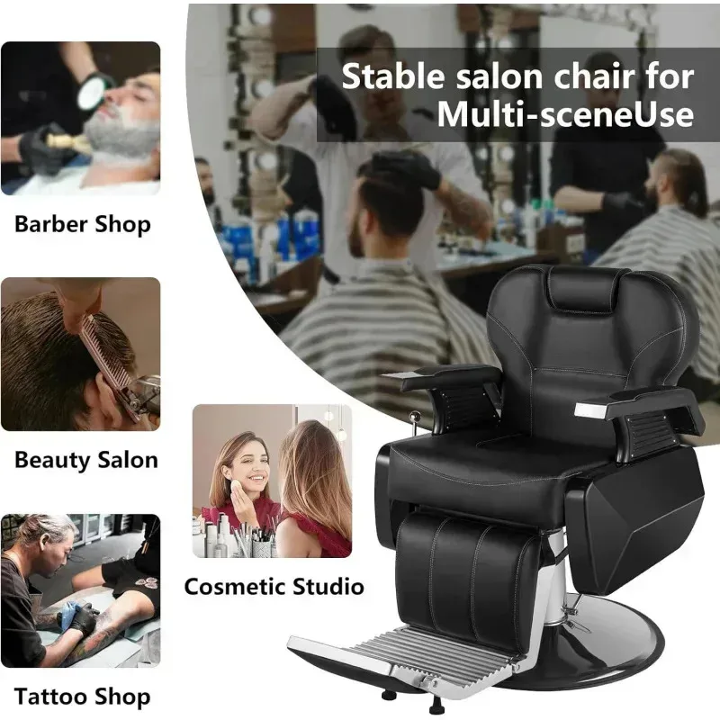 QAZ8-Black Barber جميع الأغراض مضخة هيدروليكية شديدة التحمل لصالونات التجميل كرسي تصفيف الشعر دوار 360 درجة ارتفاع قابل للتعديل #5