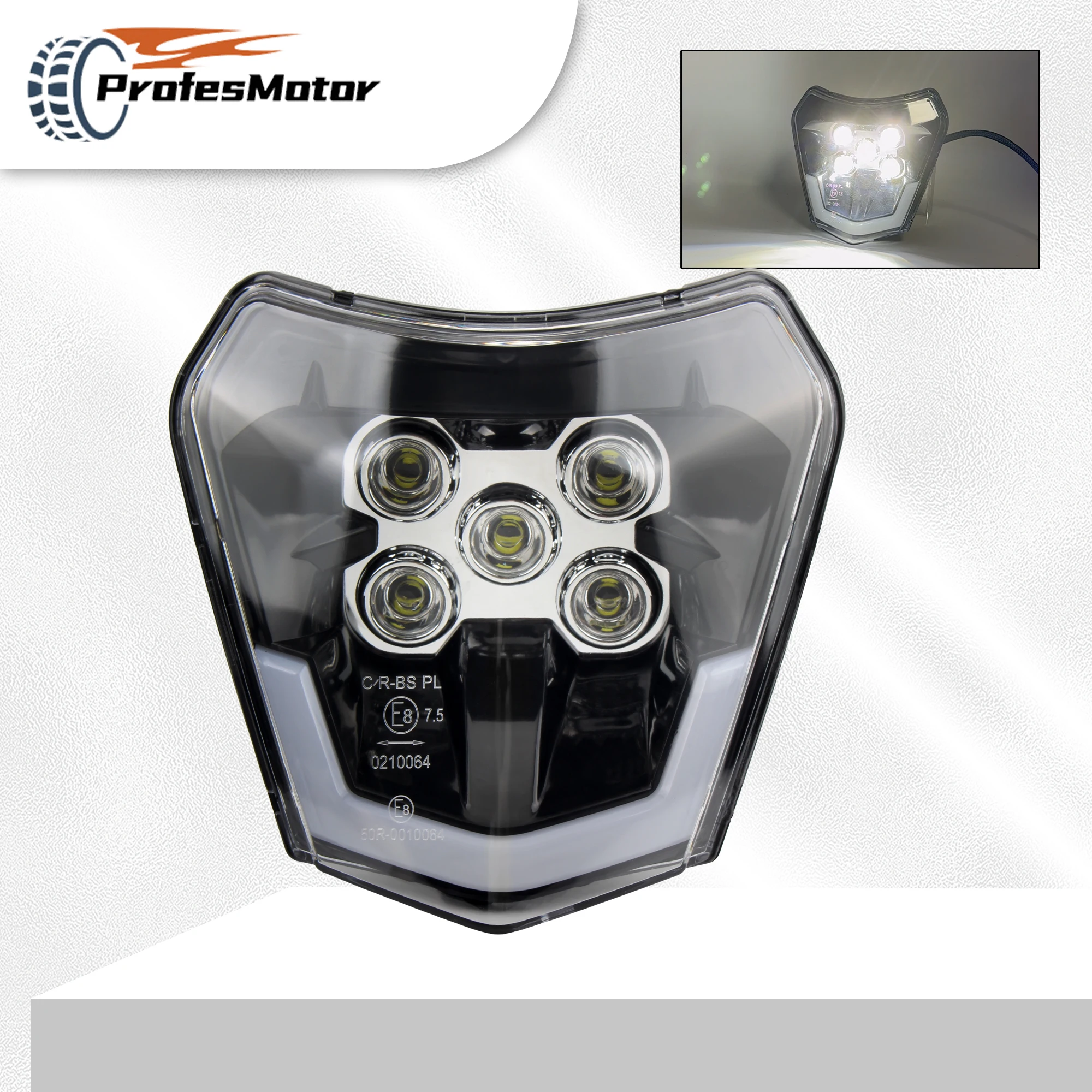 

Motorcycle LED Headlight Wick For EXC XC SX XC-W 125 250 300 350 450 530 Enduro Dirt Bike Motocross 5 Bead Wick Modified Parts