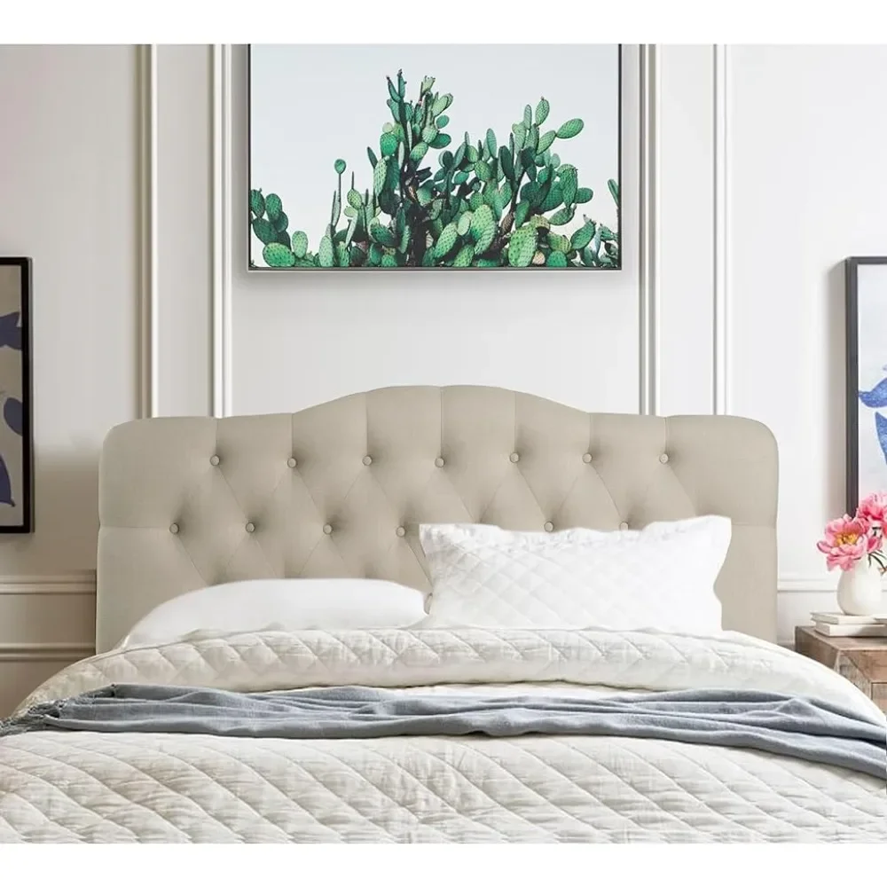 

Adjustable Heigh Headboard With Linen Upholstery and Button Tufting Bed Headboards Queen Naturalfreight Free Home