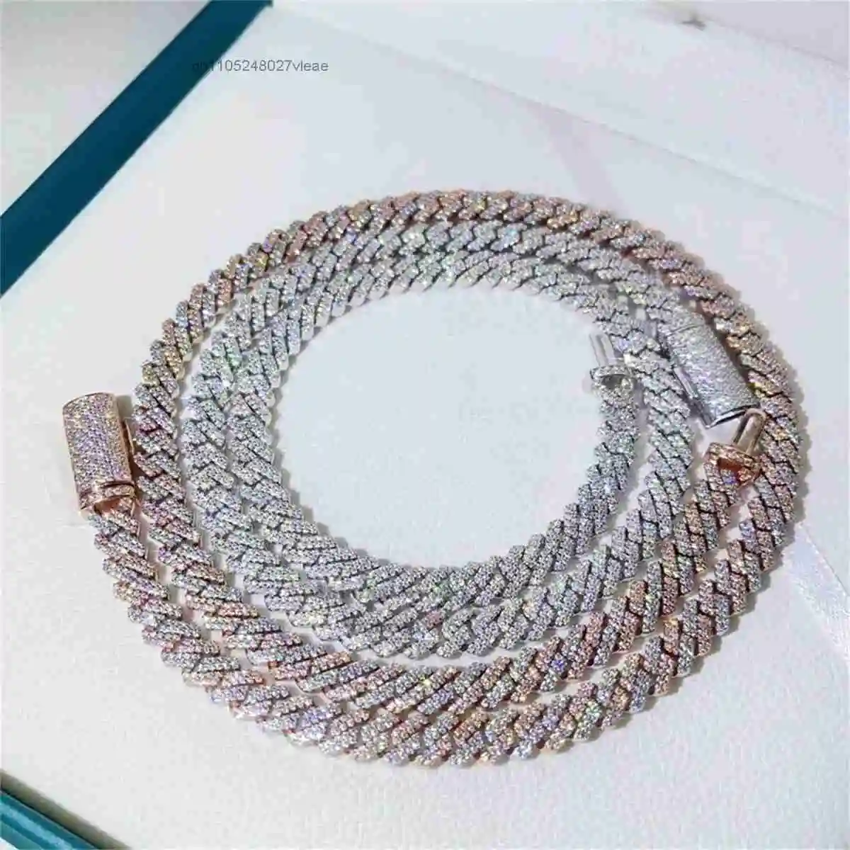 18k Plated Gold Hip Hop Jewelry Necklace Iced Out Men Fashion Rapper Jewelry 8mm Vvs Moissanite Cuban Link Chain 925..