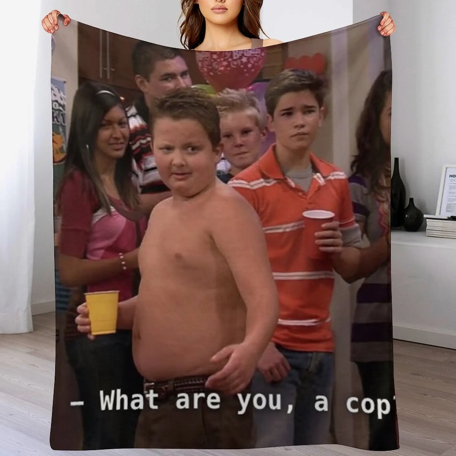 

what are you, a cop Throw Blanket Stain Resistant Cozy Warm Blanket