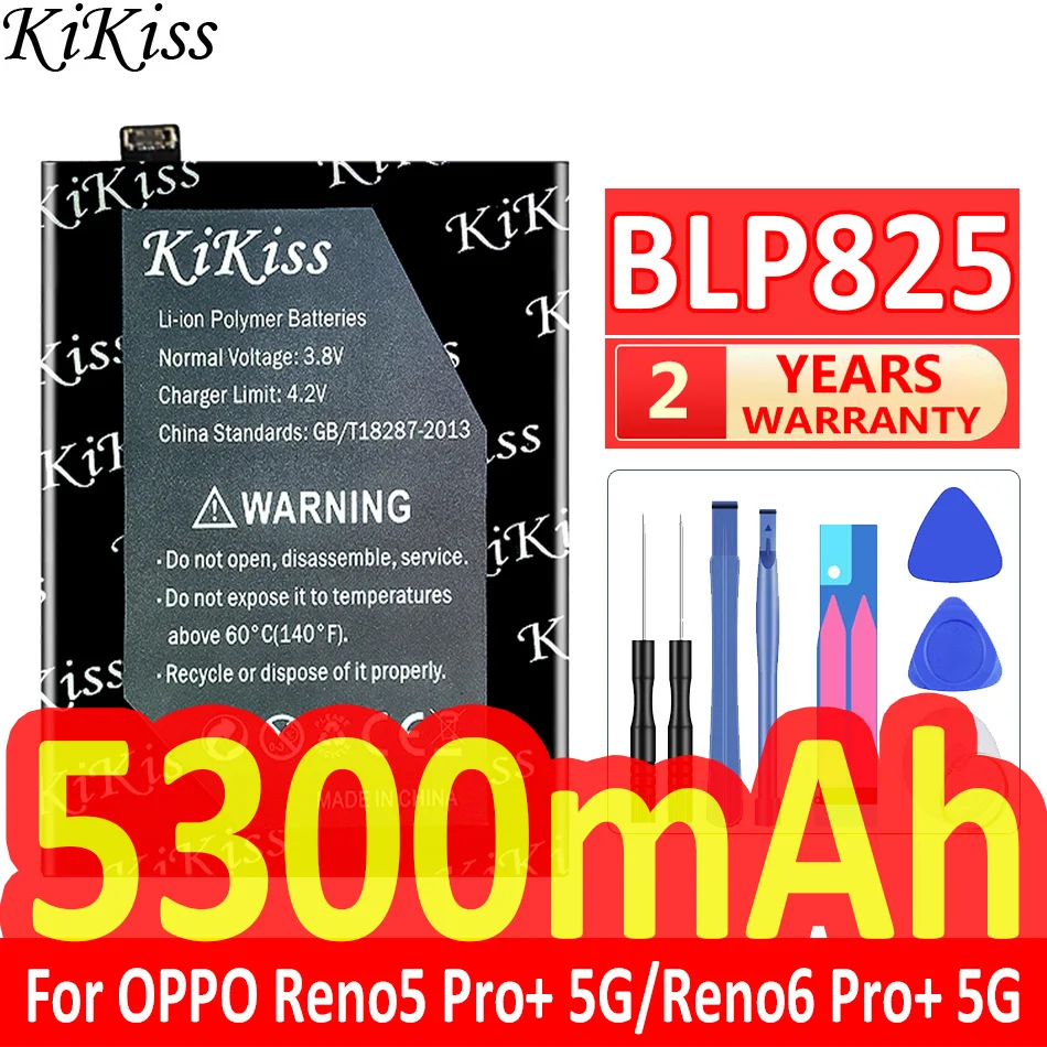 Safe Long-Lasting Performance Mobile Phone Battery BLP825 5300mAh For Oppo Reno 5 6 Pro Plus 5G